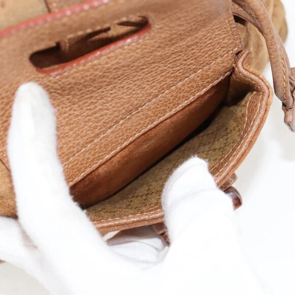 GUCCI Bamboo Backpack Suede Brown Gold 003 main image 5